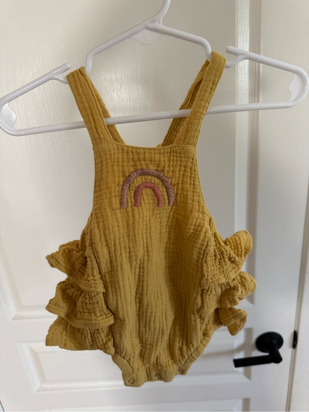 Wild Wawa Mustard Yellow Ruffled Baby Romper